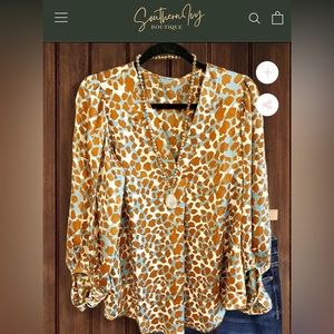 Multicolor jaguar print top